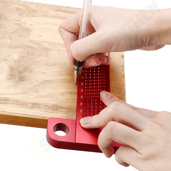 Aluminium Alloy T-260 Hole Positioning Metric Measuring Ruler 260mm Precision Marking T-Rule Scriber Ruler Woodworking Tool Aluminium Alloy T-260 Hole Positioning Metric Measuring Ruler 260mm Precision Marking T-Rule Scriber Ruler Woodworking Tool