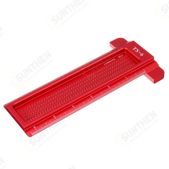 Aluminium Alloy TS 3 to 8 Inch Hole Positioning Measuring Ruler Precision Marking T Ruler Scriber Ruler Woodworking Tool Aluminium Alloy TS 3 to 8 Inch Hole Positioning Measuring Ruler Precision Marking T Ruler Scriber Ruler Woodworking Tool