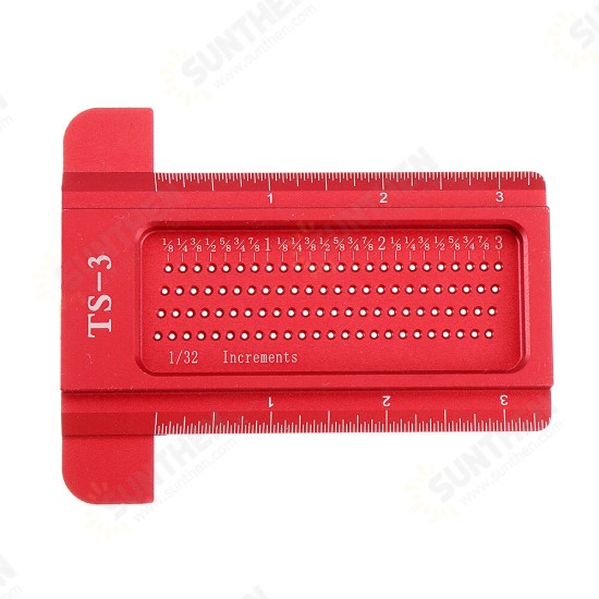 Aluminium Alloy TS 3 to 8 Inch Hole Positioning Measuring Ruler Precision Marking T Ruler Scriber Ruler Woodworking Tool Aluminium Alloy TS 3 to 8 Inch Hole Positioning Measuring Ruler Precision Marking T Ruler Scriber Ruler Woodworking Tool