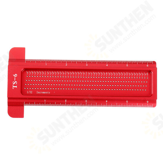 Aluminium Alloy TS 3 to 8 Inch Hole Positioning Measuring Ruler Precision Marking T Ruler Scriber Ruler Woodworking Tool Aluminium Alloy TS 3 to 8 Inch Hole Positioning Measuring Ruler Precision Marking T Ruler Scriber Ruler Woodworking Tool