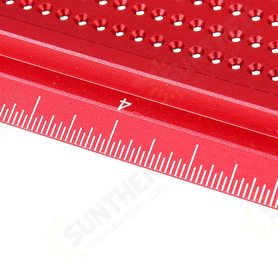 Aluminium Alloy TS 3 to 8 Inch Hole Positioning Measuring Ruler Precision Marking T Ruler Scriber Ruler Woodworking Tool Aluminium Alloy TS 3 to 8 Inch Hole Positioning Measuring Ruler Precision Marking T Ruler Scriber Ruler Woodworking Tool