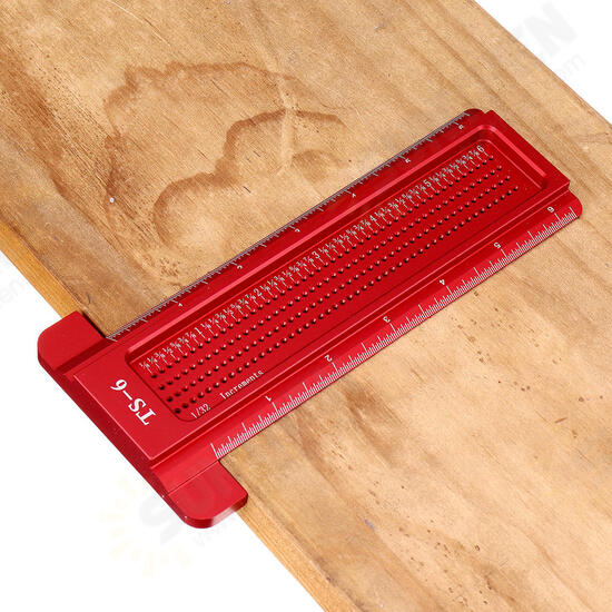 Aluminium Alloy TS 3 to 8 Inch Hole Positioning Measuring Ruler Precision Marking T Ruler Scriber Ruler Woodworking Tool Aluminium Alloy TS 3 to 8 Inch Hole Positioning Measuring Ruler Precision Marking T Ruler Scriber Ruler Woodworking Tool