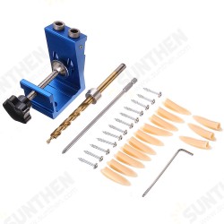 Aluninum Alloy 2 Pocket Hole Syestem Pocket Hole Jig Drill Locator Guide with Drill Screwdriver Set and Pocket Hole Screw Plug Woodworking Tool Aluninum Alloy 2 Pocket Hole Syestem Pocket Hole Jig Drill Locator Guide with Drill Screwdriver Set and Pocket Hole Screw Plug Woodworking Tool