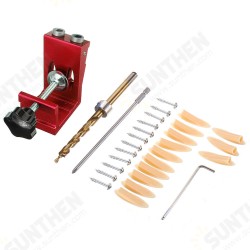 Aluninum Alloy 2 Pocket Hole Syestem Pocket Hole Jig Drill Locator Guide with Drill Screwdriver Set and Pocket Hole Screw Plug Woodworking Tool Aluninum Alloy 2 Pocket Hole Syestem Pocket Hole Jig Drill Locator Guide with Drill Screwdriver Set and Pocket Hole Screw Plug Woodworking Tool