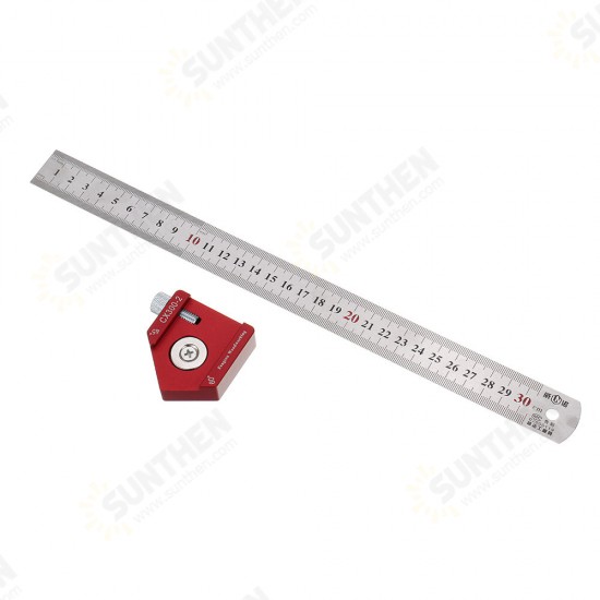 CX300-2 Adjustable 45/90 Degree Metric and Inch Line Scribe Ruler Positioning Measuring Ruler 300mm Marking Ruler Woodworking Tool CX300-2 Adjustable 45/90 Degree Metric and Inch Line Scribe Ruler Positioning Measuring Ruler 300mm Marking Ruler Woodworking Tool