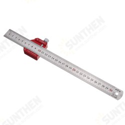 CX300-2 Adjustable 45/90 Degree Metric and Inch Line Scribe Ruler Positioning Measuring Ruler 300mm Marking Ruler Woodworking Tool