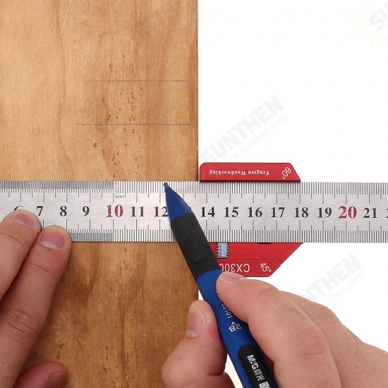 CX300-2 Adjustable 45/90 Degree Metric and Inch Line Scribe Ruler Positioning Measuring Ruler 300mm Marking Ruler Woodworking Tool CX300-2 Adjustable 45/90 Degree Metric and Inch Line Scribe Ruler Positioning Measuring Ruler 300mm Marking Ruler Woodworking Tool