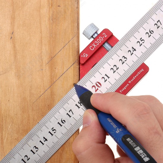 CX300-2 Adjustable 45/90 Degree Metric and Inch Line Scribe Ruler Positioning Measuring Ruler 300mm Marking Ruler Woodworking Tool CX300-2 Adjustable 45/90 Degree Metric and Inch Line Scribe Ruler Positioning Measuring Ruler 300mm Marking Ruler Woodworking Tool