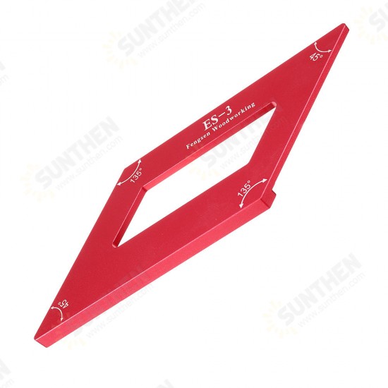 ES-3 Aluminum Alloy 45 Degree Marking Angle Ruler Parallel Ruler with Base Woodworking Measuring Scribing Tool