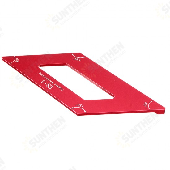 ES-3 Aluminum Alloy 45 Degree Marking Angle Ruler Parallel Ruler with Base Woodworking Measuring Scribing Tool