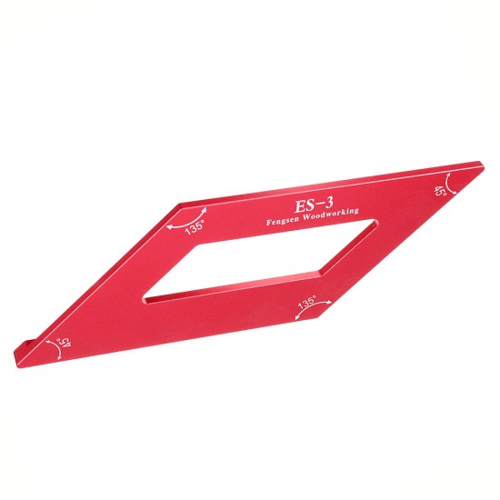 ES-3 Aluminum Alloy 45 Degree Marking Angle Ruler Parallel Ruler with Base Woodworking Measuring Scribing Tool