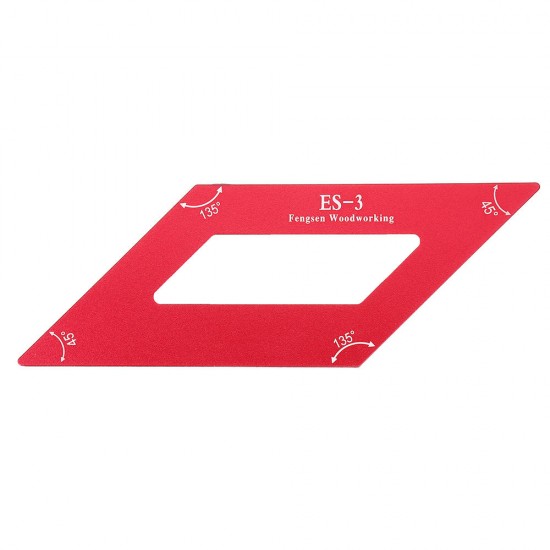 ES-3 Aluminum Alloy 45 Degree Marking Angle Ruler Parallel Ruler with Base Woodworking Measuring Scribing Tool