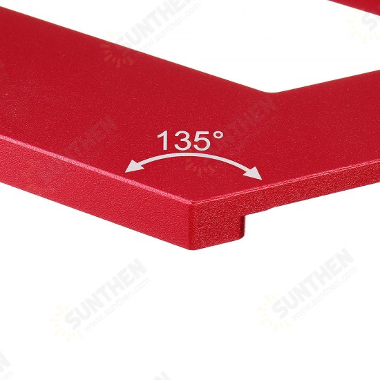 ES-3 Aluminum Alloy 45 Degree Marking Angle Ruler Parallel Ruler with Base Woodworking Measuring Scribing Tool