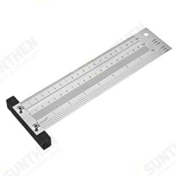 Inch and 200/300/400mm Stainless Steel Precision Marking T Ruler Hole Positioning Measuring Ruler Woodworking Scriber Scribing Tool Inch and 200/300/400mm Stainless Steel Precision Marking T Ruler Hole Positioning Measuring Ruler Woodworking Scriber Scribing Tool