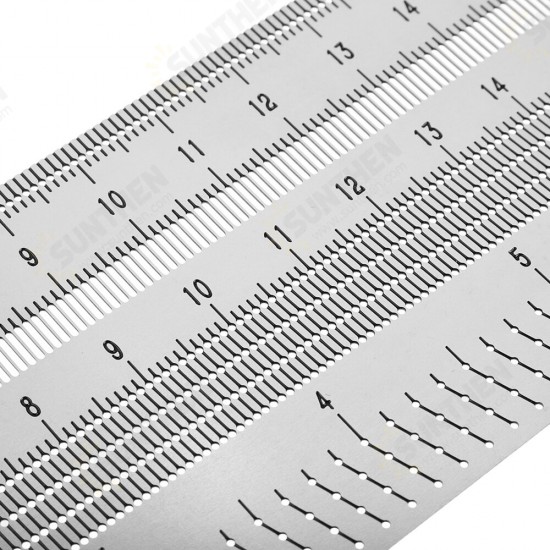 Inch and 200/300/400mm Stainless Steel Precision Marking T Ruler Hole Positioning Measuring Ruler Woodworking Scriber Scribing Tool