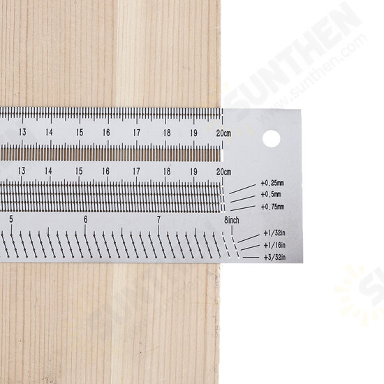 Inch and 200/300/400mm Stainless Steel Precision Marking T Ruler Hole Positioning Measuring Ruler Woodworking Scriber Scribing Tool