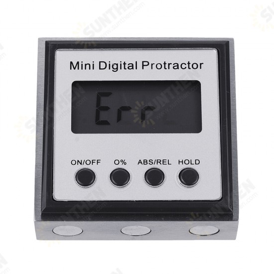 Stainless Steel 360 Degree Mini Digital Protractor Inclinometer Electronic Level Box Magnetic Base Measuring Tools