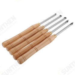 Wood Turning Tool Carbide Insert Cutter with Wood Handle Lathe Tools Round Shank Woodworking Tool