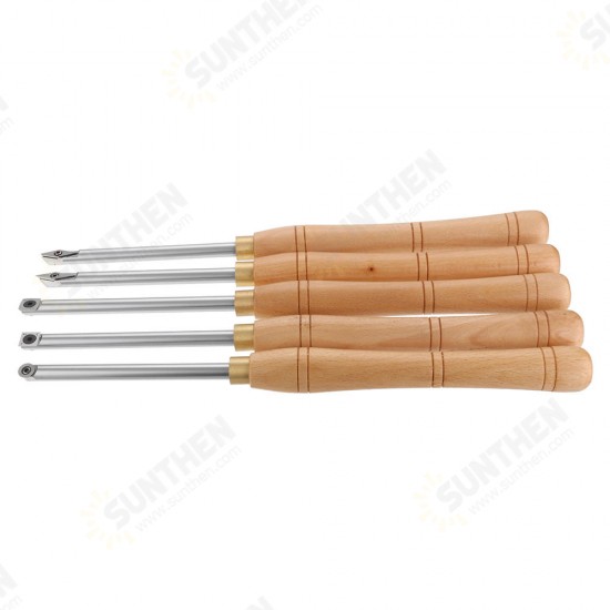 Wood Turning Tool Carbide Insert Cutter with Wood Handle Lathe Tools Round Shank Woodworking Tool