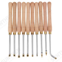 Wood Turning Tool Wood Handle with Titanium Coated Wood Carbide Insert Cutter Round Shank Woodworking Tool