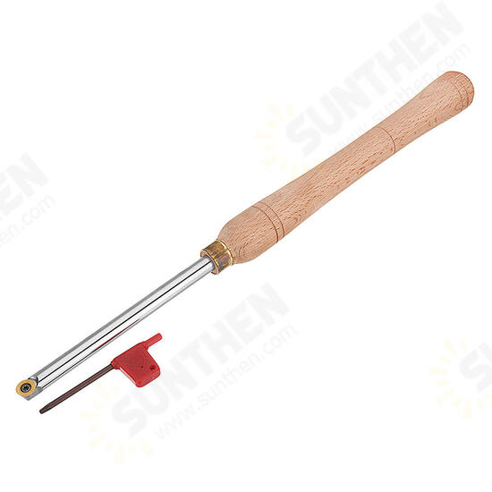 Wood Turning Tool Wood Handle with Titanium Coated Wood Carbide Insert Cutter Round Shank Woodworking Tool