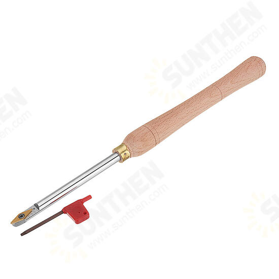 Wood Turning Tool Wood Handle with Titanium Coated Wood Carbide Insert Cutter Round Shank Woodworking Tool