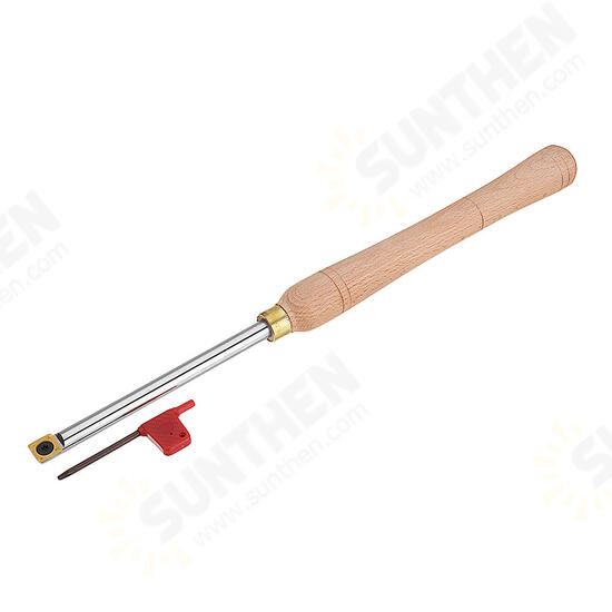 Wood Turning Tool Wood Handle with Titanium Coated Wood Carbide Insert Cutter Round Shank Woodworking Tool