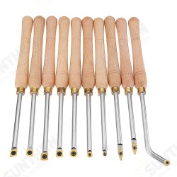 Wood Turning Tool Wood Handle with Titanium Coated Wood Carbide Insert Cutter Round Shank Woodworking Tool