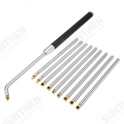 Wood Turning Tool with Titanium Coated Wood Carbide Insert Cutter Round Shank Woodworking Tool / Aluminum Alloy Handle