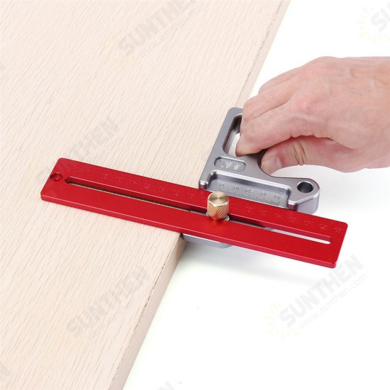 Woodworking Angle Ruler 45/90 Degree Ruler Scribe Gauge Measuring Tool