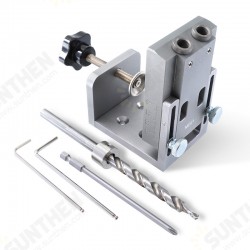 MD21 Aluminum Alloy Pocket Hole Jig Kit With 9mm Step Drill Bit Wood Doweling jig Drilling Hole Guide Locator Tools For Carpentry