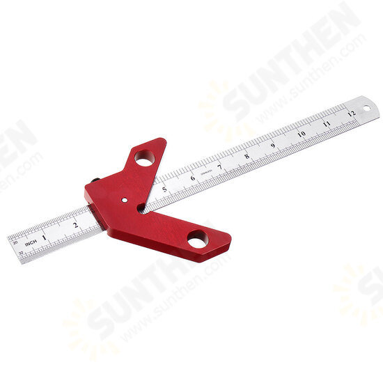 YX-3 Woodworking Magnetic Center Scriber Finder 45 90 Degrees Angle Line Caliber Ruler Metric and Inch Wood Measuring Scribe Tool