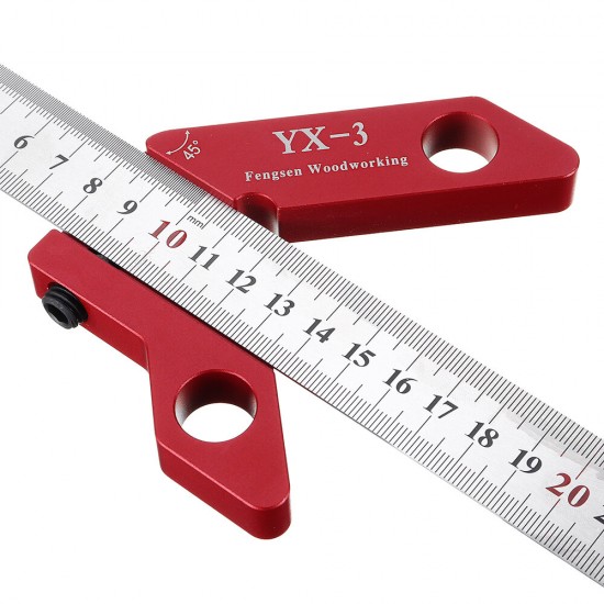 YX-3 Woodworking Magnetic Center Scriber Finder 45 90 Degrees Angle Line Caliber Ruler Metric and Inch Wood Measuring Scribe Tool