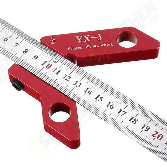 YX-3 Woodworking Magnetic Center Scriber Finder 45 90 Degrees Angle Line Caliber Ruler Metric and Inch Wood Measuring Scribe Tool