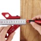 YX-3 Woodworking Magnetic Center Scriber Finder 45 90 Degrees Angle Line Caliber Ruler Metric and Inch Wood Measuring Scribe Tool