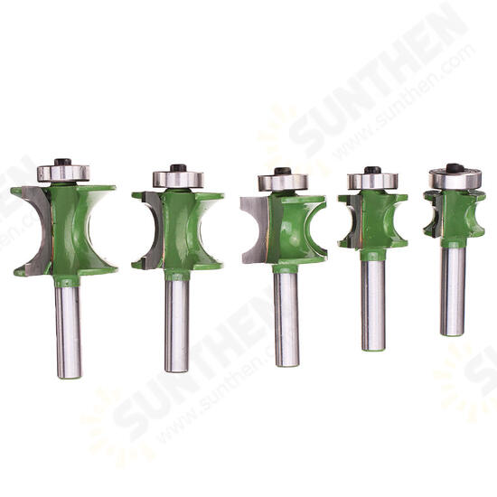 5pcs 8mm Shank Round Over Router Bit 1/4 to 5/8 Inch Woodworking Edging Router Chisel Groove Cutter 5pcs 8mm Shank Round Over Router Bit 1/4 to 5/8 Inch Woodworking Edging Router Chisel Groove Cutter