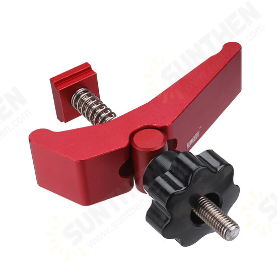 2 Pcs Red Quick Acting Hold Down Clamp Aluminum Alloy T-Slot T-Track Clamp Set Woodworking Tool for Woodworking Table 2 Pcs Red Quick Acting Hold Down Clamp Aluminum Alloy T-Slot T-Track Clamp Set Woodworking Tool for Woodworking Table