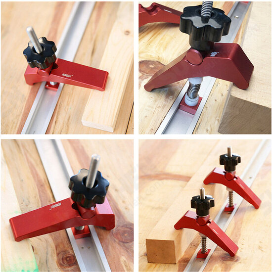 2 Pcs Red Quick Acting Hold Down Clamp Aluminum Alloy T-Slot T-Track Clamp Set Woodworking Tool for Woodworking Table 2 Pcs Red Quick Acting Hold Down Clamp Aluminum Alloy T-Slot T-Track Clamp Set Woodworking Tool for Woodworking Table