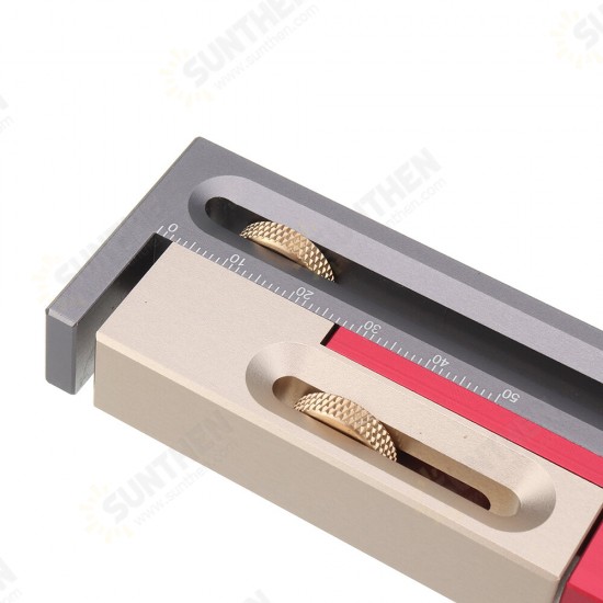 Table Saw Slot Adjuster Mortise and Tenon Tool Woodworking Movable Measuring Block