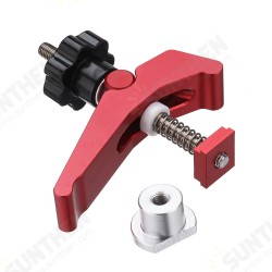 Red Quick Acting Hold Down Clamp Aluminum Alloy T-Slot T-Track Clamp Set Woodworking Tool for Woodworking Table
