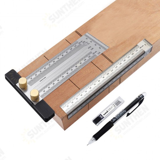 High-precision Scale Ruler T-type Hole Ruler Stainless Woodworking Scribing Mark High-precision Scale Ruler T-type Hole Ruler Stainless Woodworking Scribing Mark