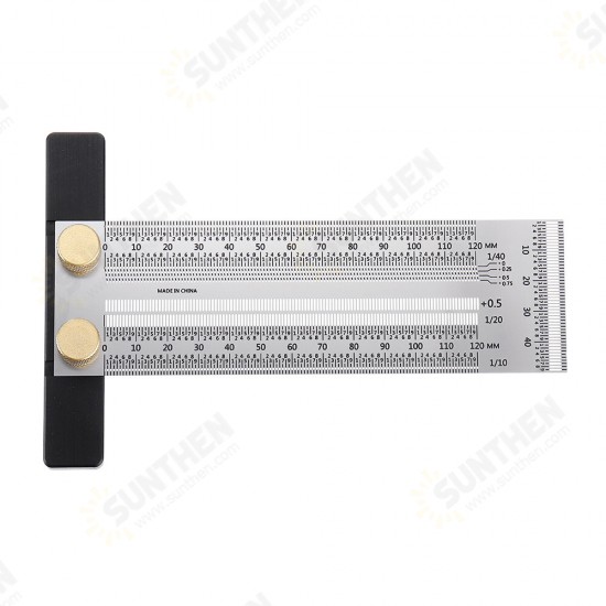 High-precision Scale Ruler T-type Hole Ruler Stainless Woodworking Scribing Mark High-precision Scale Ruler T-type Hole Ruler Stainless Woodworking Scribing Mark