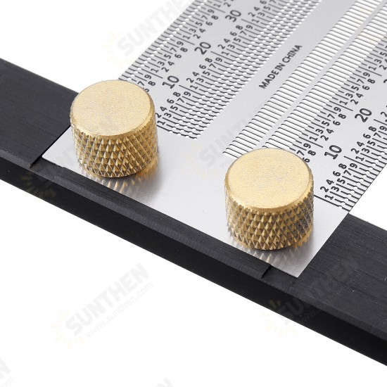 High-precision Scale Ruler T-type Hole Ruler Stainless Woodworking Scribing Mark High-precision Scale Ruler T-type Hole Ruler Stainless Woodworking Scribing Mark