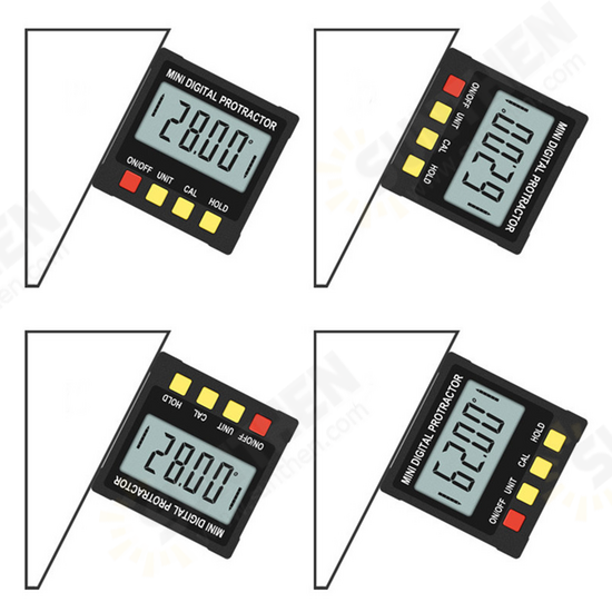 Large LCD Magnetic Digital Protractor Angle Finder 360° Inclinometer Spirit Level Ruler Large LCD Magnetic Digital Protractor Angle Finder 360° Inclinometer Spirit Level Ruler