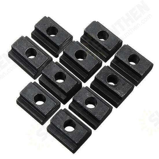 10pcs M6 T Slot Nuts Set Black Oxide Finish T-slots Nut For T Track