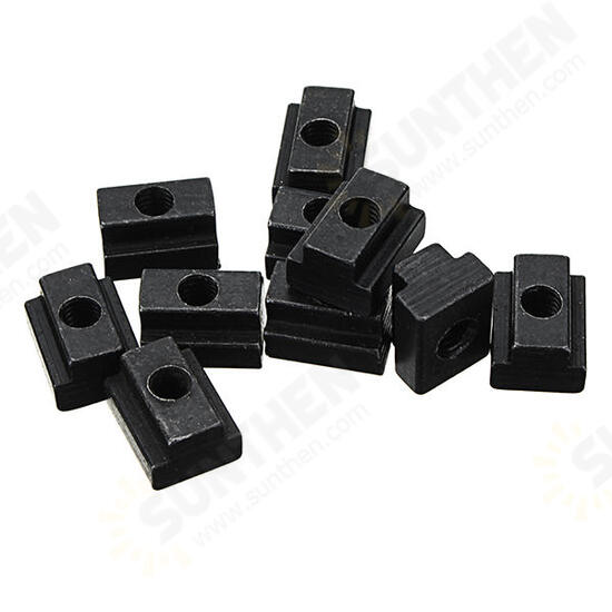 10pcs M6 T Slot Nuts Set Black Oxide Finish T-slots Nut For T Track