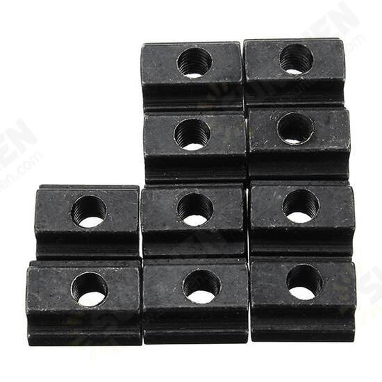 10pcs M6 T Slot Nuts Set Black Oxide Finish T-slots Nut For T Track