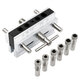 Metric/Inch Woodworking Self-Centering Hole Punch Locator Drill Guide Set Doweling Jig Kit Silver Color Metric/Inch Woodworking Self-Centering Hole Punch Locator Drill Guide Set Doweling Jig Kit Silver Color