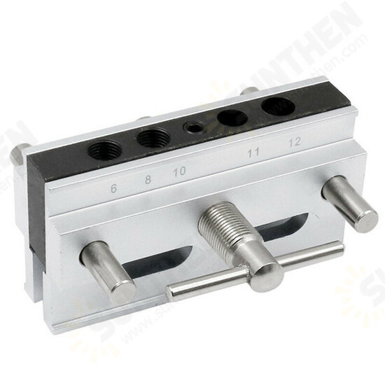 Metric/Inch Woodworking Self-Centering Hole Punch Locator Drill Guide Set Doweling Jig Kit Silver Color Metric/Inch Woodworking Self-Centering Hole Punch Locator Drill Guide Set Doweling Jig Kit Silver Color