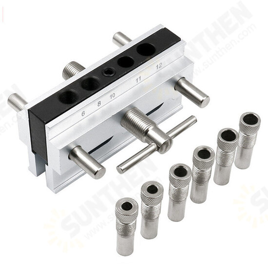 Metric/Inch Woodworking Self-Centering Hole Punch Locator Drill Guide Set Doweling Jig Kit Silver Color Metric/Inch Woodworking Self-Centering Hole Punch Locator Drill Guide Set Doweling Jig Kit Silver Color